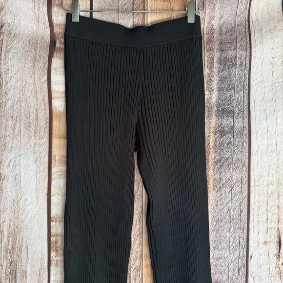 Helmut Lang Pants Black Pleated Knit Medium Luxury Capsule Versatile Minimalist - Picture 5 of 9